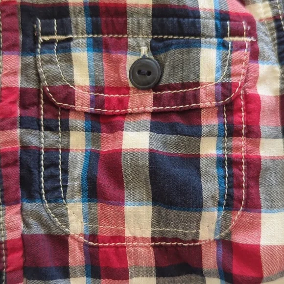 Baby Gap Plaid Lined Long Sleeve Button Down Shirt Toddler 18-24 Months Red Blue - Picture 11 of 12